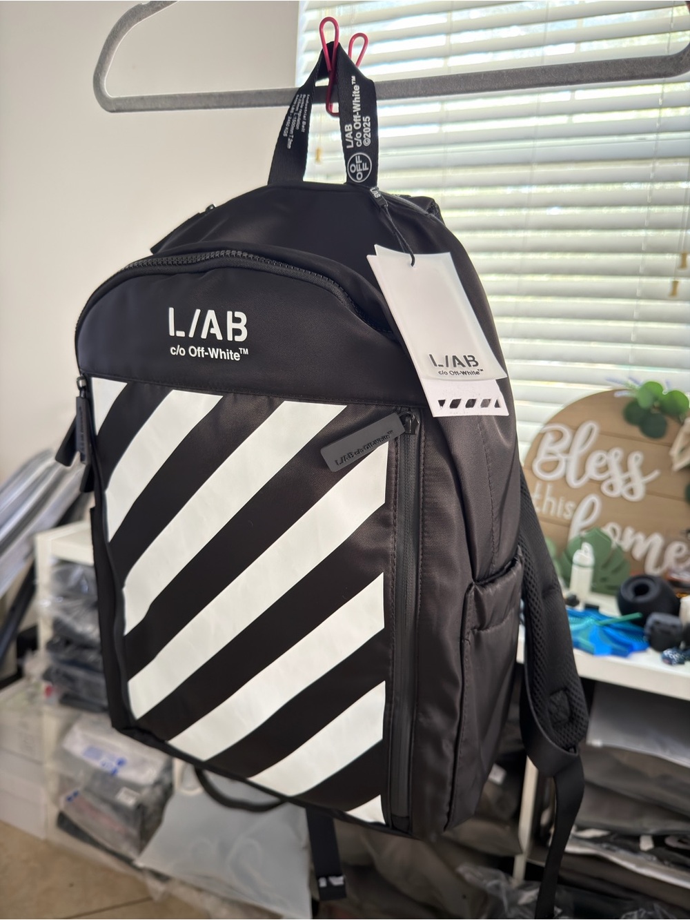 Off-White Black & White Diagonal Stripe L/AB Backpack